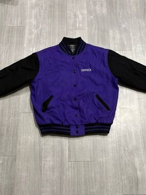 American Girl Doll Gear Purple Black Varsity Lettermans Youth Girls Jacket Sz S